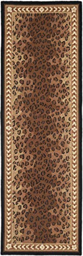 SAFAVIEH Chelsea Collection Runner Rug - 2'6" x 6', Black & Brown, Hand-Hooked French Country Wool, Ideal for High Traffic Areas in Living Room, Bedroom (HK15A)