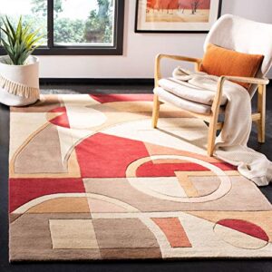 SAFAVIEH Rodeo Drive Collection Runner Rug - 2'6" x 14', Blue & Multi, Handmade Mid-Century Modern Abstract Wool, Ideal for High Traffic Areas in Living Room, Bedroom (RD845B)
