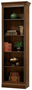 howard miller oxford right return wood bookcase 920-004 – saratoga cherry finish, vertical home décor, four wood shelves, five level display case, adjustable levelers