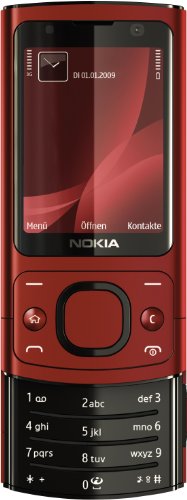 Nokia 6700 Slide Single SIM 64MB ROM + 128MB (Only GSM | No CDMA) Factory Unlocked 3G Phone (Red) - International Version