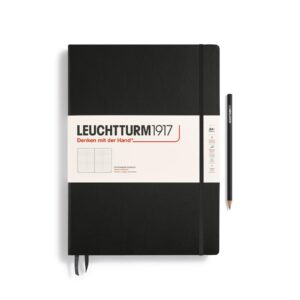 leuchtturm1917 - notebook hardcover master classic a4+ - 235 numbered pages for writing and journaling (black, dotted)