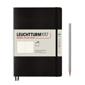 leuchtturm1917 - notebook softcover medium a5-123 numbered pages for writing and journaling (dotted, black)