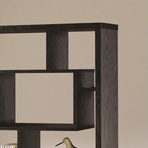 Coaster Furniture Asymmetrical Cube 10-Shelf Black Oak Bookcase 800262