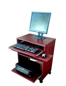 narrow computer laptop desk w/sliding printer shelf - 24" w s2326