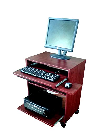 Narrow Computer Laptop desk w/sliding printer shelf - 24" W S2326