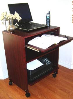 Narrow Computer Laptop desk w/sliding printer shelf - 24" W S2326