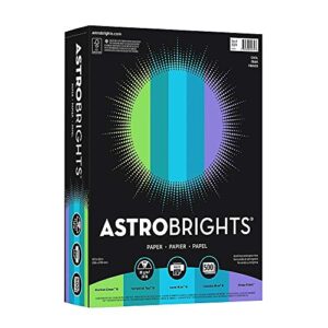 astrobrights color paper - "cool" assortment, 24 lb bond weight, 8.5 x 11, assorted cool colors, 500/ream