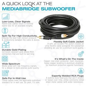 Mediabridge ULTRA Series Subwoofer Cable (15 Feet) - Dual Shielded with Gold Plated RCA to RCA Connectors - Black