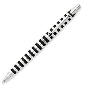 franklin covey nantucket polished aluminum ballpoint pen with black radial pattern