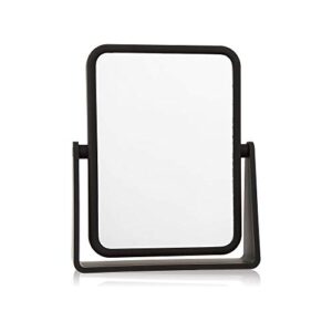 danielle magnifying vanity makeup mirror rectangular soft touch finish with 7x magnification and 360 swivel, black