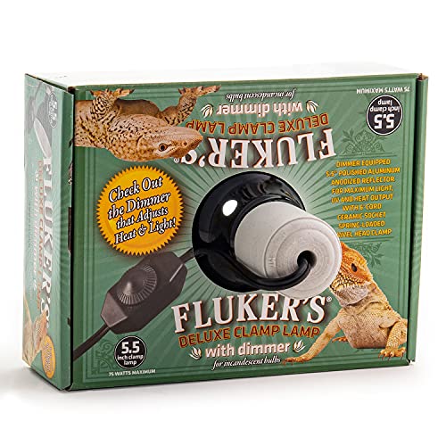 Fluker's Repta-Clamp Lamp with Dimmable Switch for Reptiles, 5.5",Black