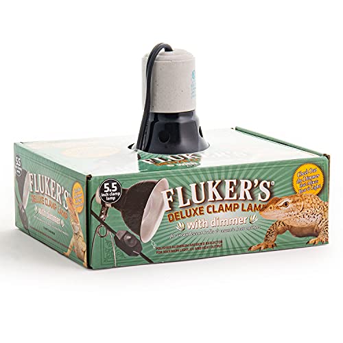 Fluker's Repta-Clamp Lamp with Dimmable Switch for Reptiles, 5.5",Black