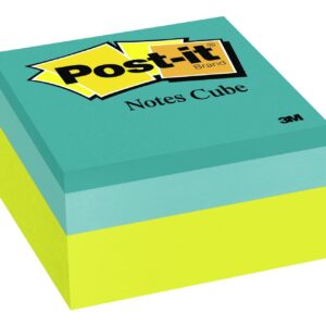 Post-it Notes Cube, America’s #1 Favorite Sticky Notes, 3 in x 3 in, Green Wave, 400 Sheets/Cube (2054-PP)