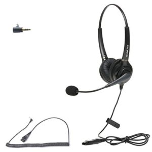ovislink dual ear 2.5mm call center headset for cisco spa series, polycom soundpoint ip 321/331 and pro se-220/225 | premium voice for professional call center and office phones | comfort all-day