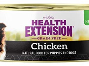 Health Extension Wet Dog Food, Gluten and Grain-Free, Healthy Natural Food Canned for Puppies, Chicken Recipe (5.5 Oz / 156 g) (Pack of 24)