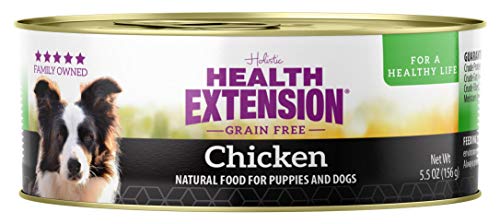 Health Extension Wet Dog Food, Gluten and Grain-Free, Healthy Natural Food Canned for Puppies, Chicken Recipe (5.5 Oz / 156 g) (Pack of 24)