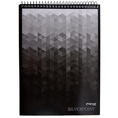 Silverpoint Top Wire Legal Pad, College Rule, Heavy Back, 8.5 x 11.75 Inches, 70 Sheets, Protective Cover, Gray/Black (51073)