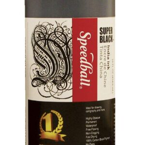 Speedball - 3378 Super Black India Ink, 1 Pint - 404696