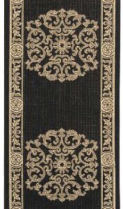 SAFAVIEH Courtyard Collection Runner Rug - 2'3" x 6'7", Black & Sand, Non-Shedding & Easy Care, Indoor/Outdoor & Washable-Ideal for Patio, Backyard, Mudroom (CY2914-3908)