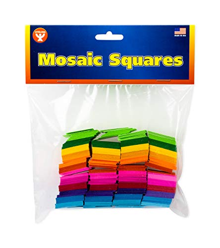 Hygloss Mosaic Squares -  Bright Cardstock Squares - 1 Inch x 1 Inch - Great for Arts & Crafts, DIY Projects, Classroom Activities & Much More - 10 Assorted Colors - 1, 000 Squares