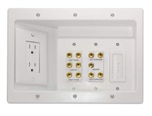 legrand - onq home theater connection, recessed tv outlet supports 5.1 speaker system, in wall tv power kit hides cords, tv outlet box works with all plugs, tv outlet wall kit, white, ht2103whv1