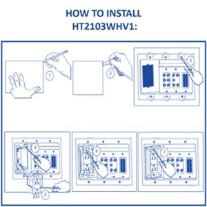 Legrand - OnQ Home Theater Connection, Recessed TV Outlet Supports 5.1 Speaker System, In Wall TV Power Kit Hides Cords, TV Outlet Box Works with All Plugs, TV Outlet Wall Kit, White, HT2103WHV1