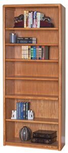 martin furniture contemporary 7 shelf wood bookcase in medium oak