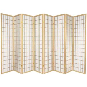 oriental furniture 6 ft. tall window pane shoji screen - natural - 8 panels