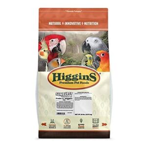 higgins pet food sunburst fruit & veggie large hookbill, 20 lb