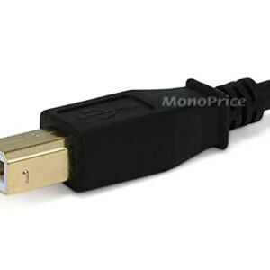 Monoprice 15-Feet USB 2.0 A Male to B Male 28/24AWG Cable (Gold Plated) (105440),Black