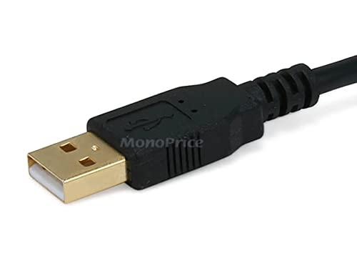 Monoprice 15-Feet USB 2.0 A Male to B Male 28/24AWG Cable (Gold Plated) (105440),Black