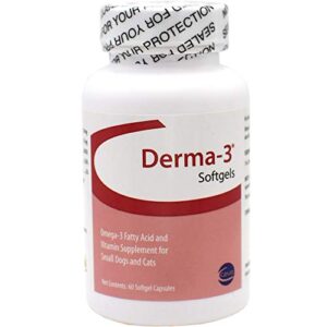 derma-3 softgels for cats and small breeds, 60 softgels