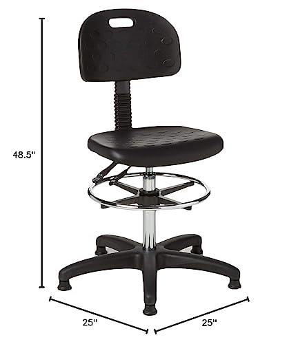 Safco Products 6912 Soft Tough Extended Height Deluxe Workbench Chair, Black