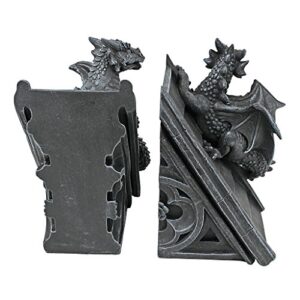 Design Toscano Gothic Castle Dragons Sculptural Bookends