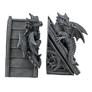 Design Toscano Gothic Castle Dragons Sculptural Bookends