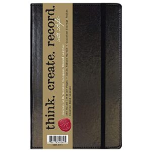 C.R. Gibson Black Bonded Leather Journal, 5'' x 8.2''