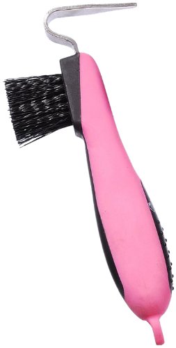 Tough 1 Great Grip Hoof Pick/Brush, Pink