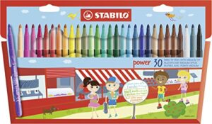 stabilo power wallet coloring pens , set of 30 , multicolored