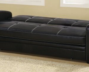 Coaster Home Furnishings Sleeper Sofa Bed with Storage and Cup Holders Black