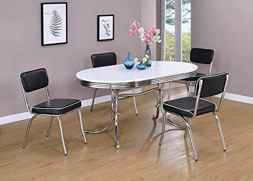 Coaster Home Furnishings Retro Open Back Side Chairs Black and Chrome (Set of 2)