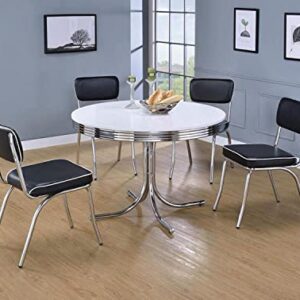 Coaster Home Furnishings Retro Open Back Side Chairs Black and Chrome (Set of 2)