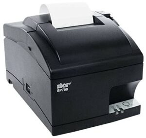 star micronics 37999140 model sp712mu impact friction printer, tear bar, usb, power supply included, gray