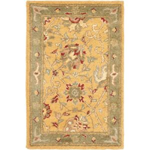 safavieh antiquity collection 2'3" x 4' gold at21c handmade traditional oriental premium wool accent rug