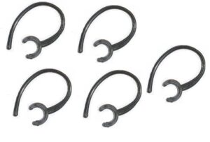 5 pack of black ear hook earhook replacement for samsung wep460 wep470 wep450 wep475 wep600 wep700 bluetooth headset. bendable & flexible. custom design. made in usa by ez-flex, inc.