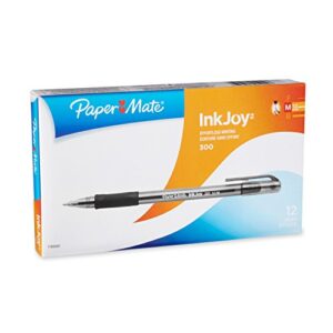 paper mate 300 ballpoint pen, capped, black, medium, single (1760301)