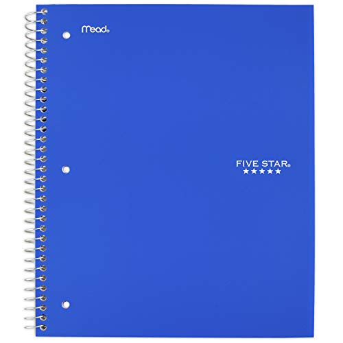 Five Star Wirebound Notebook, 1-Subject, 100-Count, Wide Rule, Royal Blue (72023)