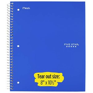 Five Star Wirebound Notebook, 1-Subject, 100-Count, Wide Rule, Royal Blue (72023)