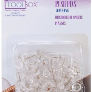Darice Office Tool Box Clear Push Pins