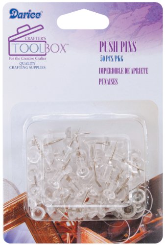 Darice Office Tool Box Clear Push Pins