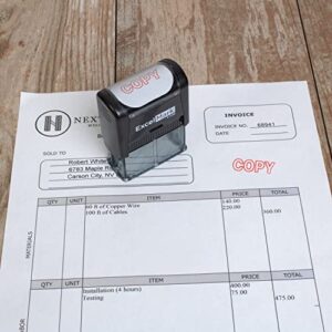 ExcelMark A1539 Copy Self-Inking Stamp - Red Ink